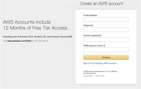 Create a Web Account: Personal information (Step 1 of 3).